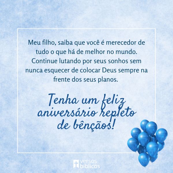 mensagem de aniversário para filho homem