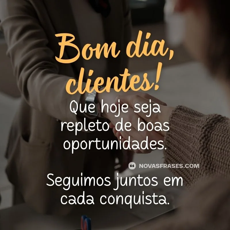 5 ideias de títulos:
1. 10 Mensagens de Bom Dia para Clientes que Encantam
2. Como Usar Mensagens de Bom Dia para Aumentar Vendas
3. WhatsApp para Negócios: Melhores Frases de Bom Dia
4. Crie Conexão: Mensagens de Bom Dia Personalizadas
5. Dicas Essenciais para Enviar Mensagens de Bom Dia sem Parecer Spam