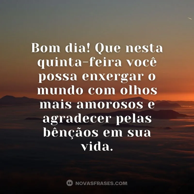 5 ideias de títulos:
1. Quinta-feira: Desperte seu potencial com estas frases motivacionais.
2. Transforme sua quinta-feira: Dicas práticas para um dia produtivo.
3. Mensagens inspiradoras para impulsionar sua quinta-feira.
4. O poder da gratidão e da fé para uma quinta-feira vitoriosa.
5. Supere seus limites: Frases de ação para sua quinta-feira.