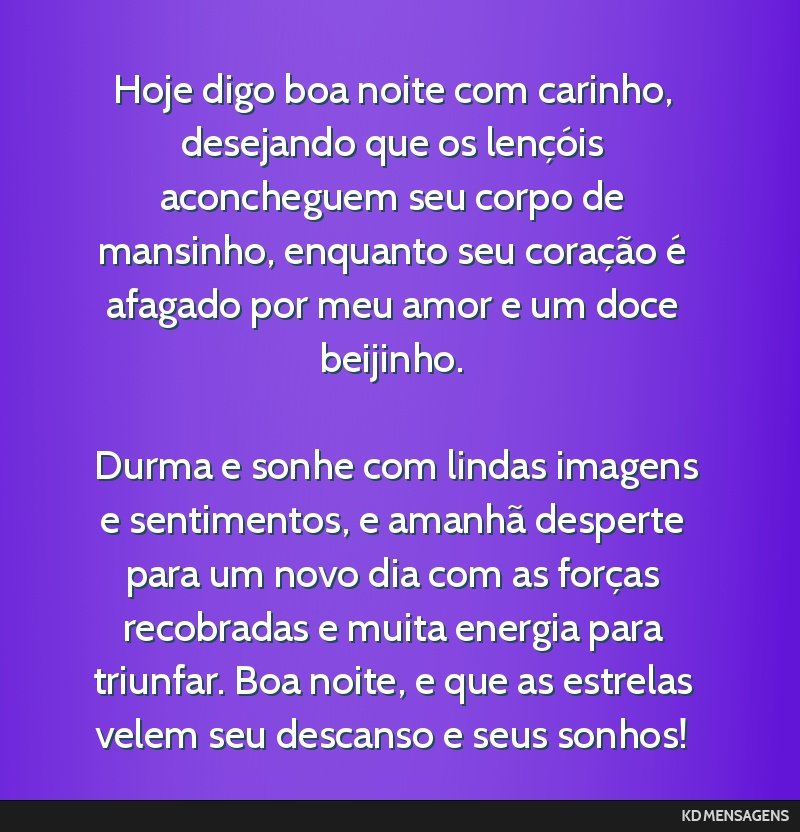 mensagens de boa noite com carinho e esperança