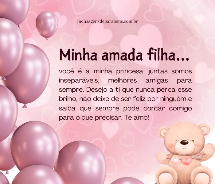emocionante mensagem de aniversário para filha