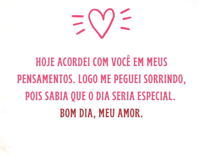 frase de bom dia amor
