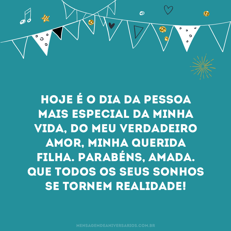 mensagem de aniversário para filha única