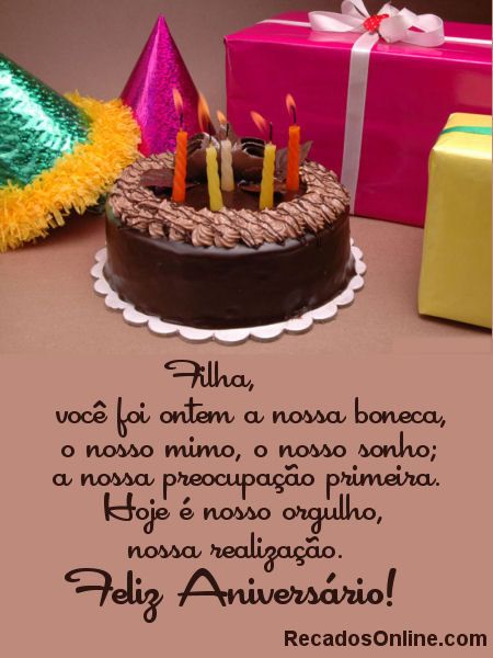 linda mensagem de aniversário para filha