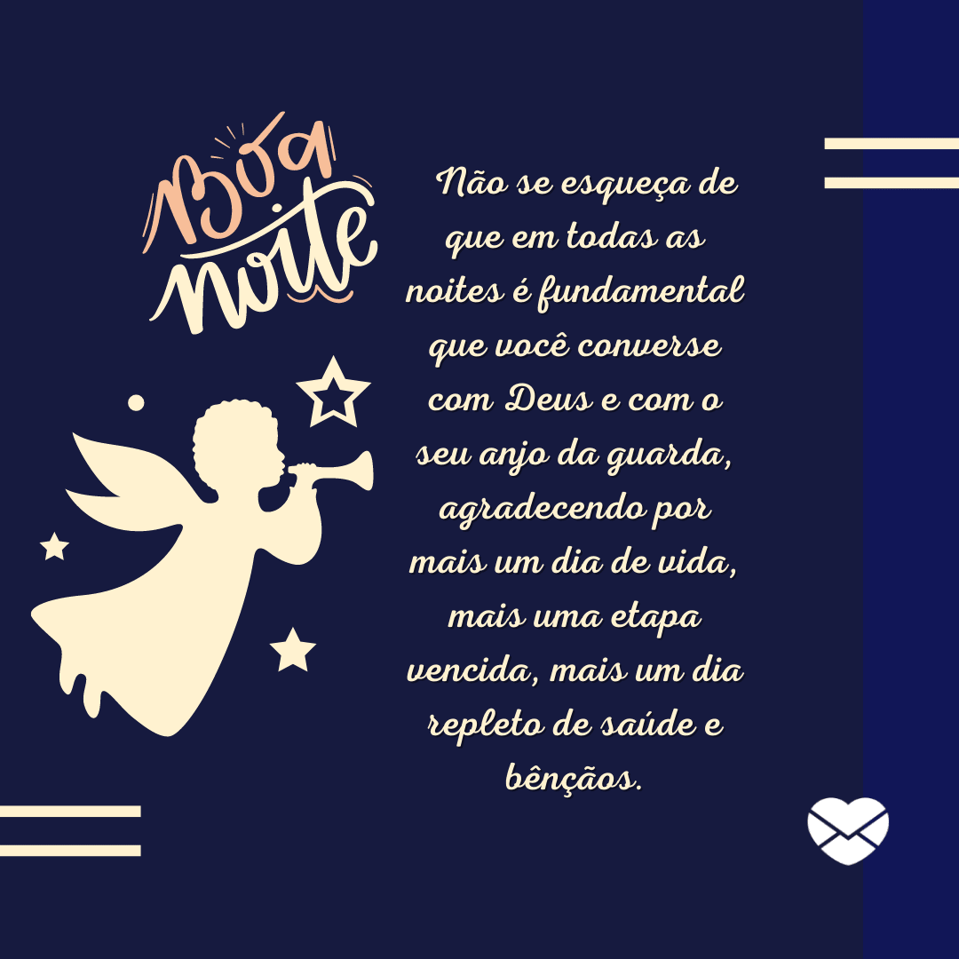 mensagem de boa noite com deus e anjos