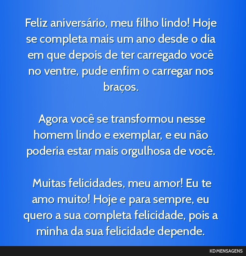 mensagem aniversário filho caçula