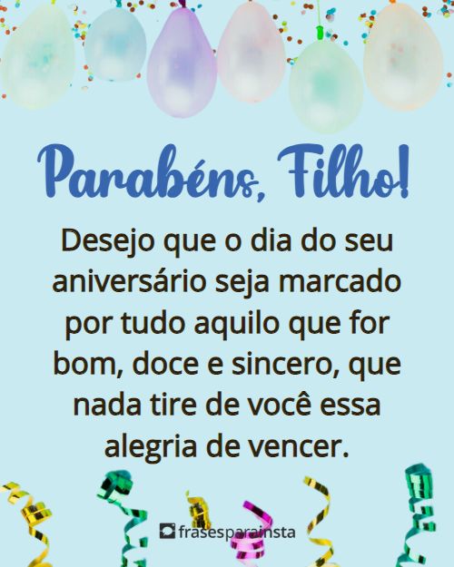 mensagem aniversário filho com humor