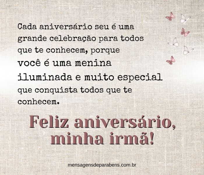 mensagens de aniversário para irmã que mora longe