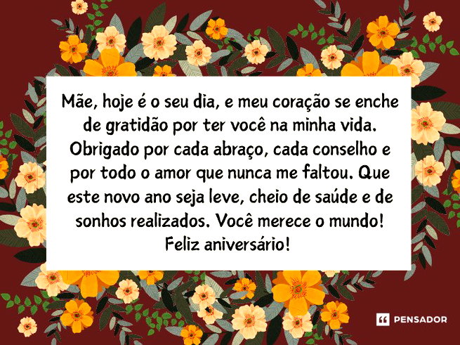 mensagem aniversario mae para filho