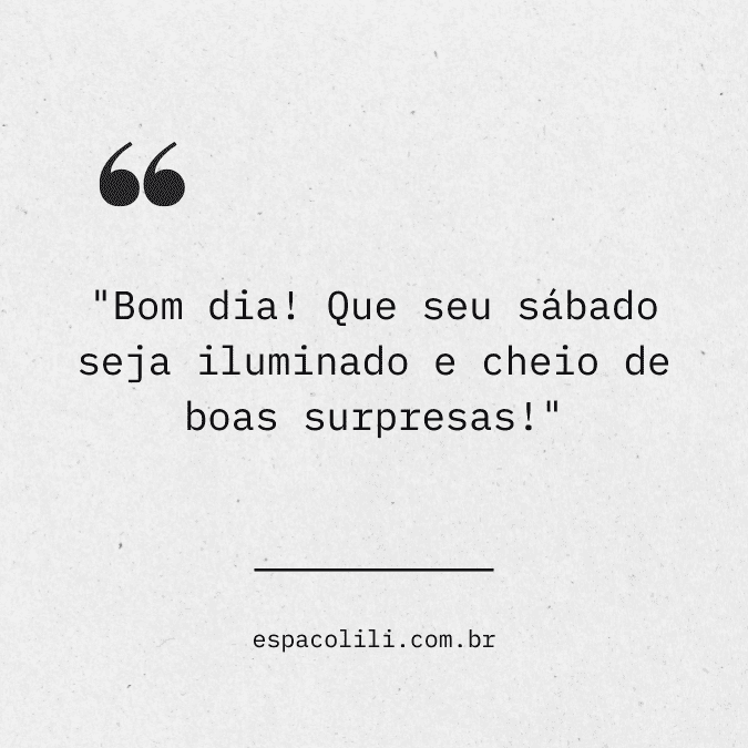 mensagem bom dia sabado