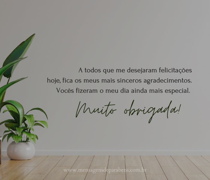 mensagem de agradecimento de aniversário