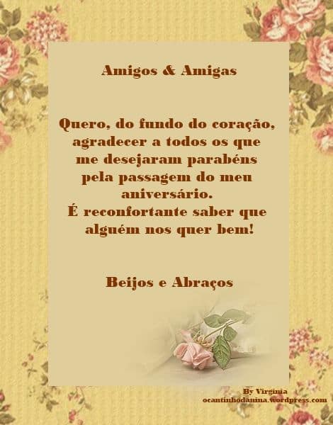 agradecimento status aniversário