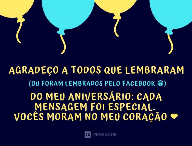 agradecimento aniversário engraçado