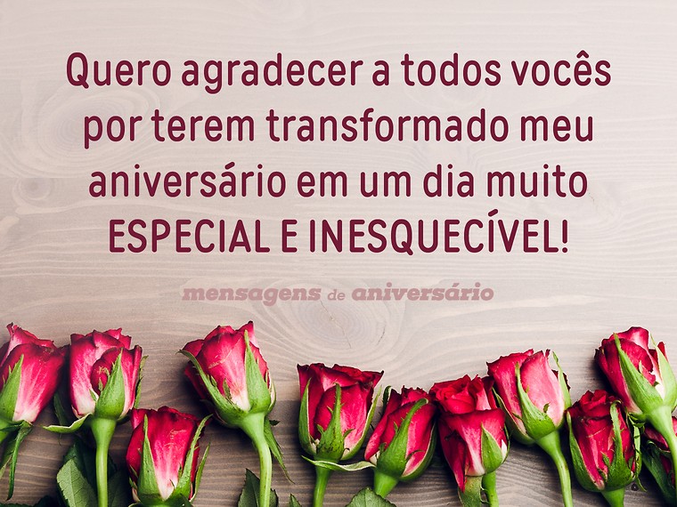agradecimento aniversário amigos