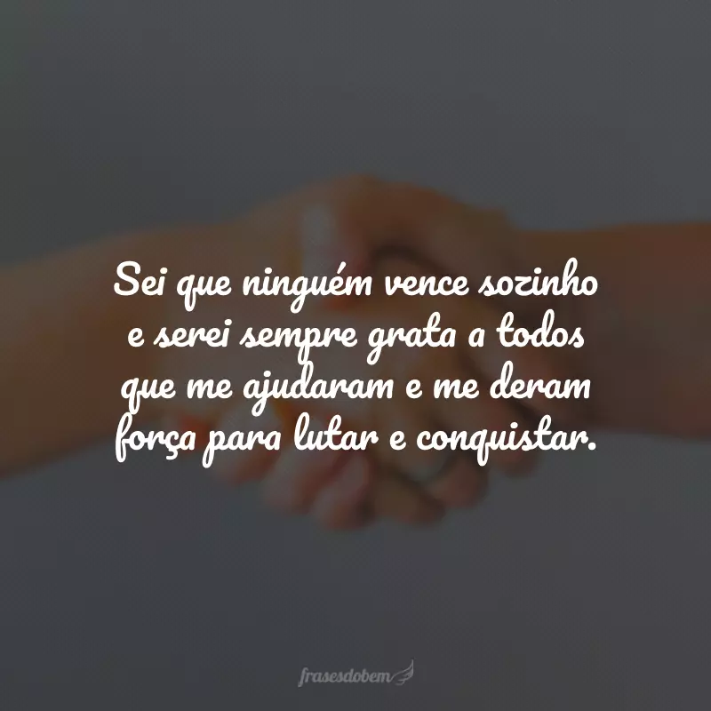 agradecimento sincero pelo apoio