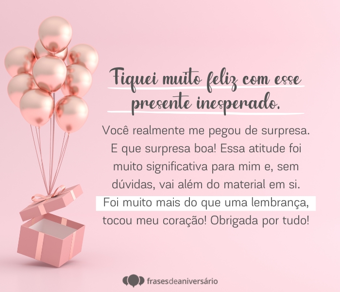 mensagem de agradecimento pelo carinho recebido
