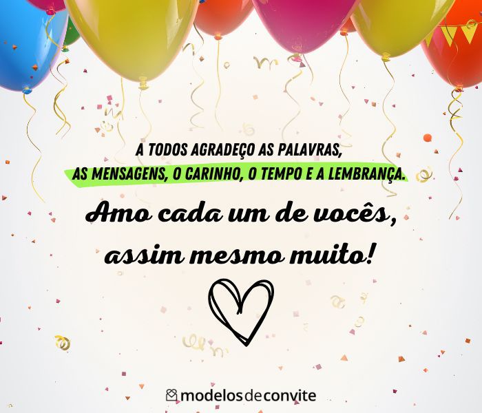 agradecimento aniversário engraçado
