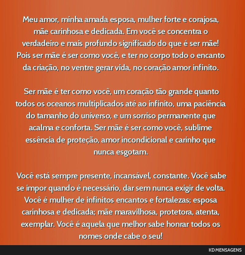 mensagem de amor para esposa reflexiva