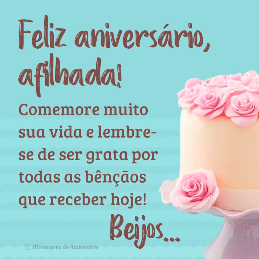mensagem de aniversário para afilhada