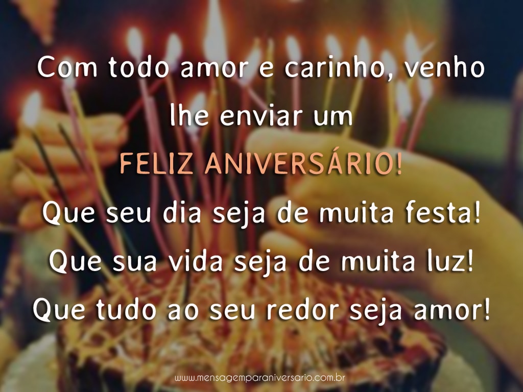 frases de aniversário com carinho e amor