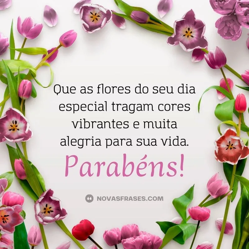 mensagens de aniversário para amiga com flores