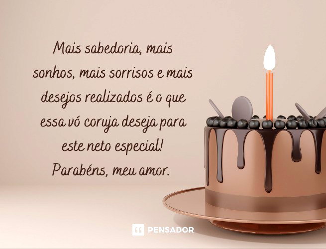 dedicatória de avó para neto de aniversário