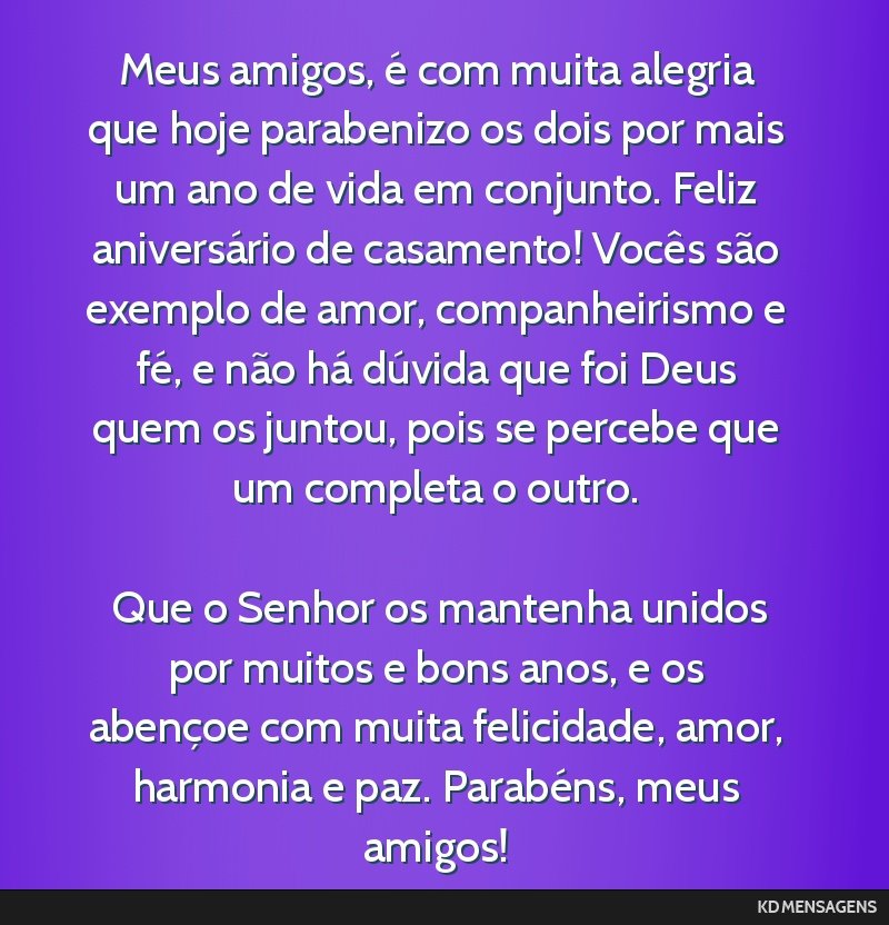 mensagens de aniversário de casamento para melhores amigos