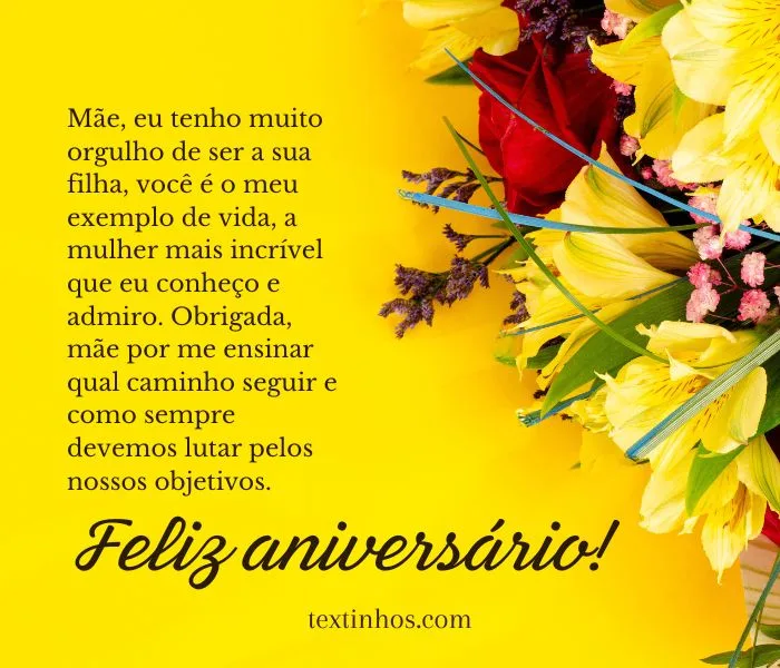 frase de aniversário para mãe