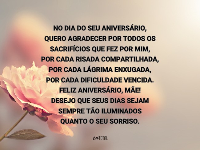 aniversário mãe filha mensagens
