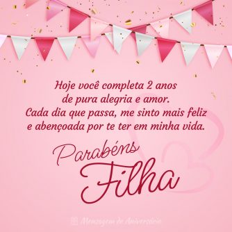 mensagem de aniversário de mãe para filha vs. pai para filha