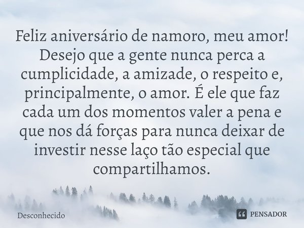 mensagem de aniversário de namoro criativa