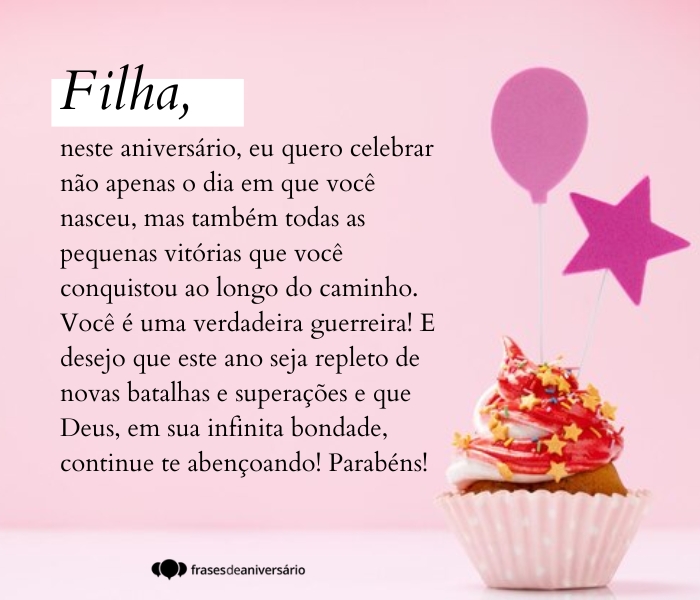 pai para filha mensagem de aniversário