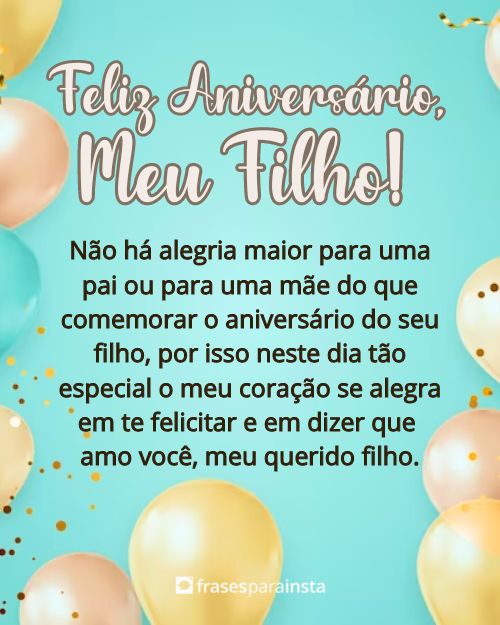 mensagem emocionante aniversário filho
