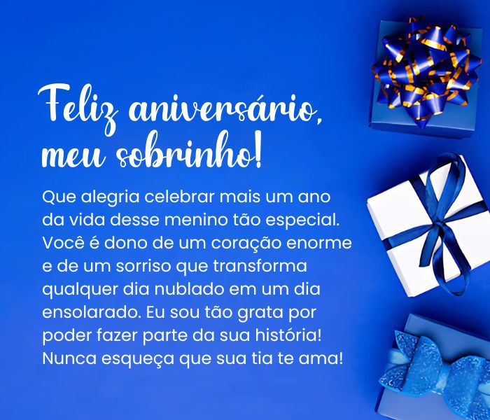 mensagem de aniversário tia para sobrinho 18 anos