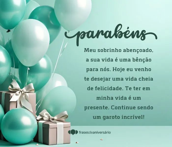 mensagem de aniversário tia para sobrinho de 1 ano
