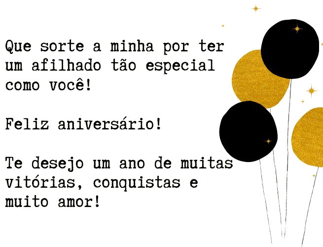 mensagem de aniversário para afilhada