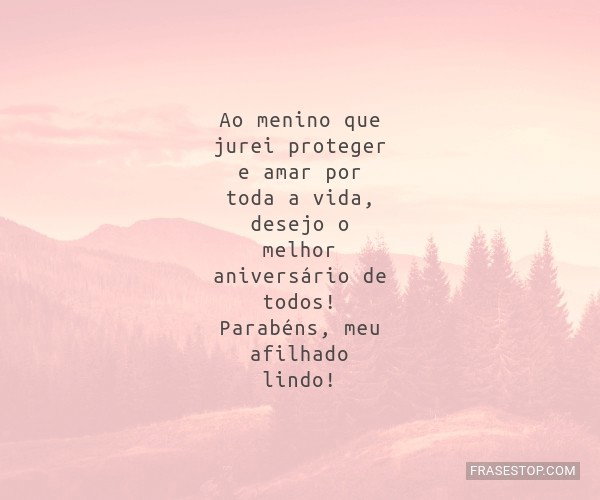 como desejar feliz aniversário para afilhado