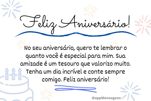 mensagem de aniversário para amigo