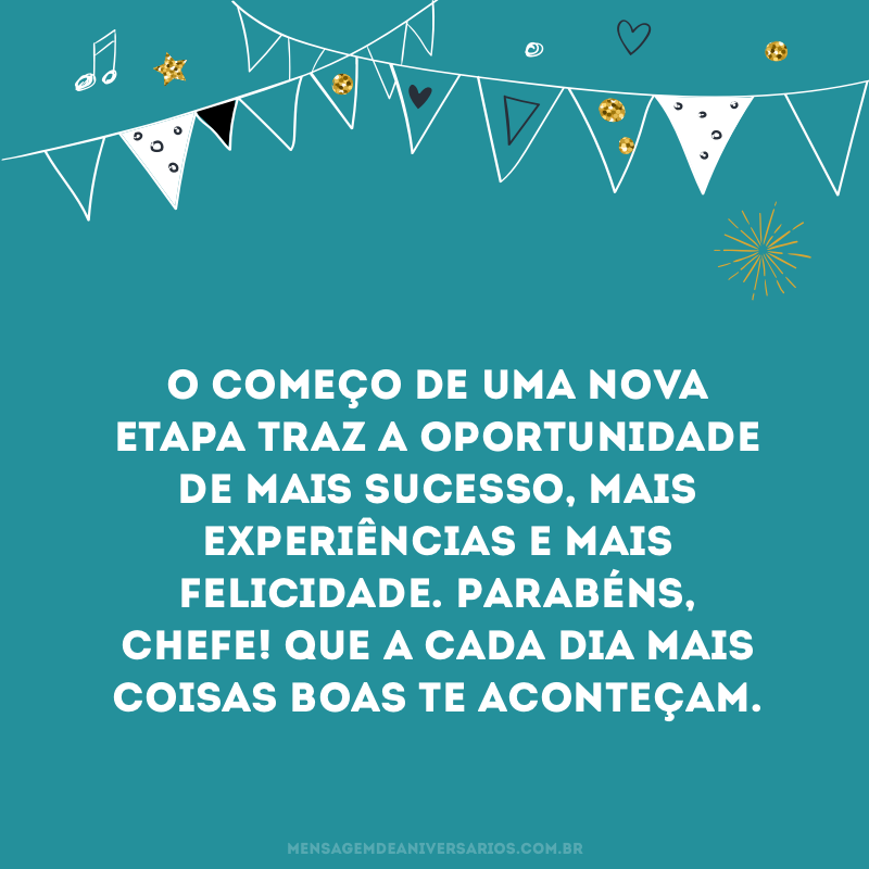 mensagem de aniversário para chefe curta