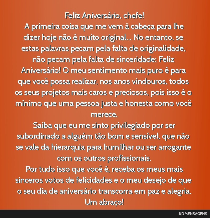 aniversário chefe profissional