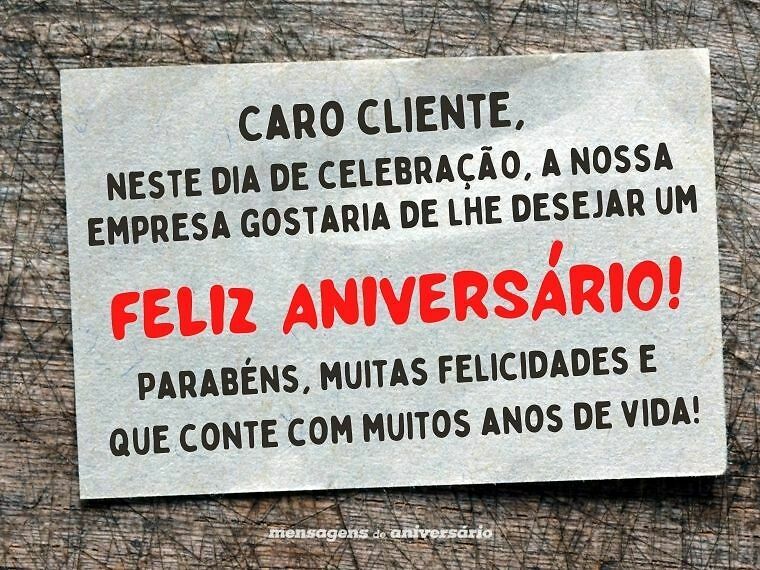 frases de aniversário para clientes