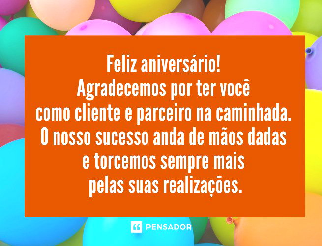 mensagens de parabéns para clientes empresariais