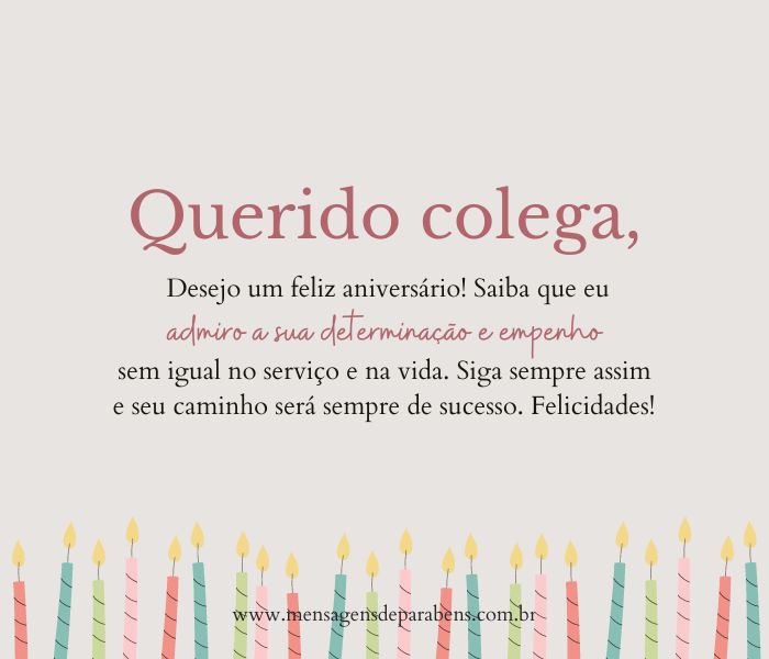 como desejar feliz aniversário colega de trabalho