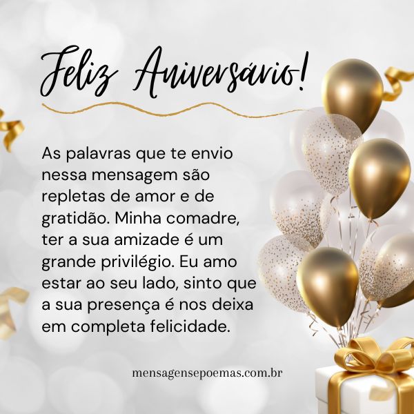 mensagem de aniversário para comadre amiga