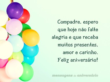 mensagem de aniversário para compadre e amigo