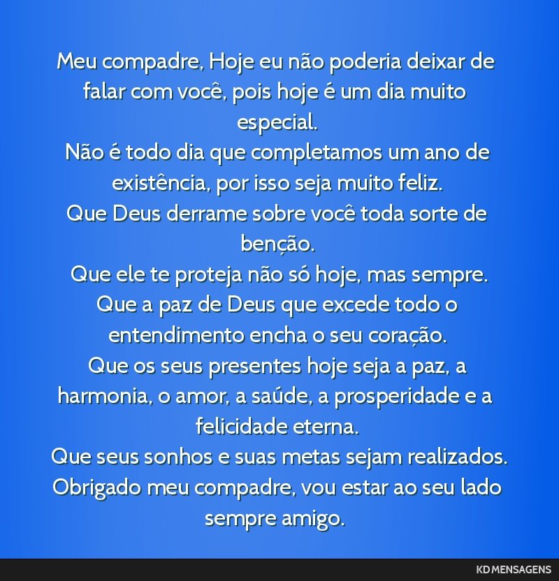 mensagem engraçada aniversário compadre