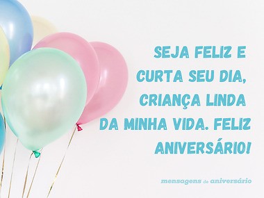 mensagem de aniversário para criança