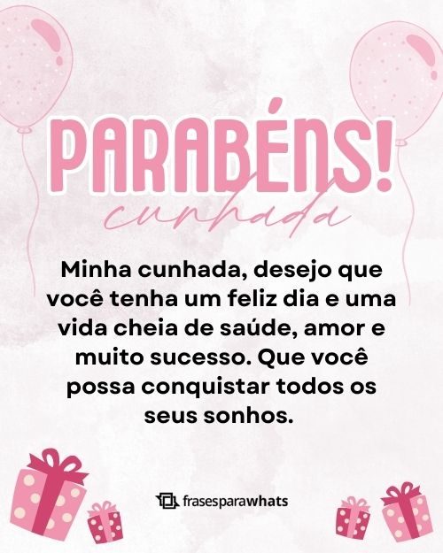 mensagens de aniversário para cunhada amiga
