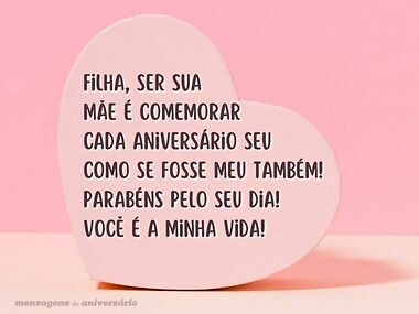 mensagem de aniversário para filha pequena