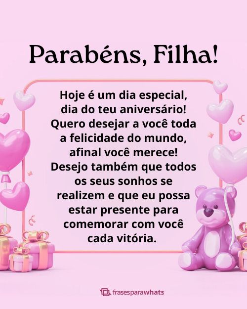 frase de aniversário para filha forte e determinada